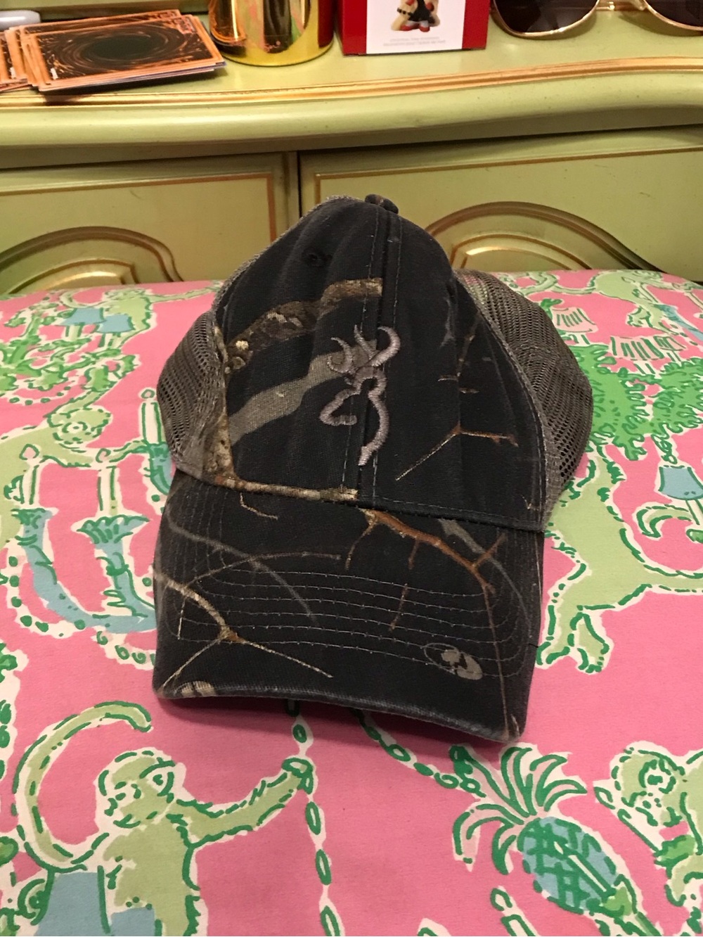Browning adjustable Camo Cap Mossy Oak trucker hat